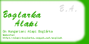 boglarka alapi business card